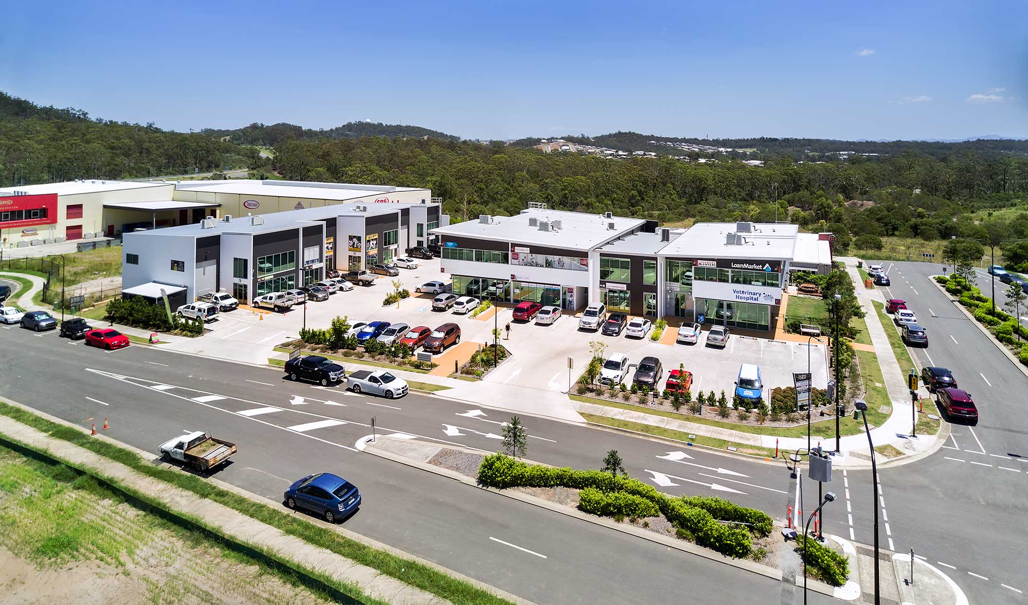 Aerial Drone Photographs Brookwater Tech Park to create impressive wide angle panorama