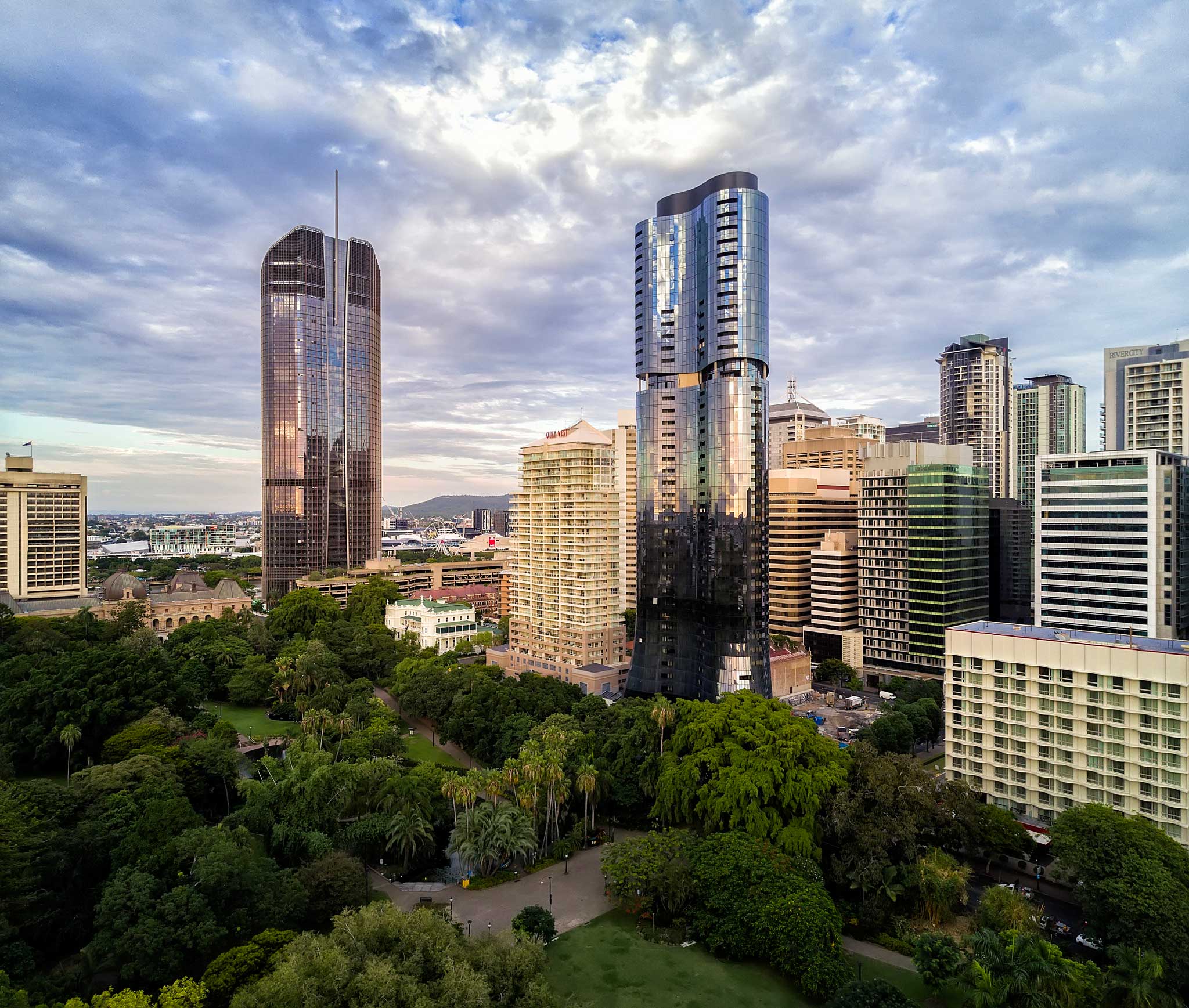 Aerial drone photographs Wood Marsh Abian Residential Tower Brisbane