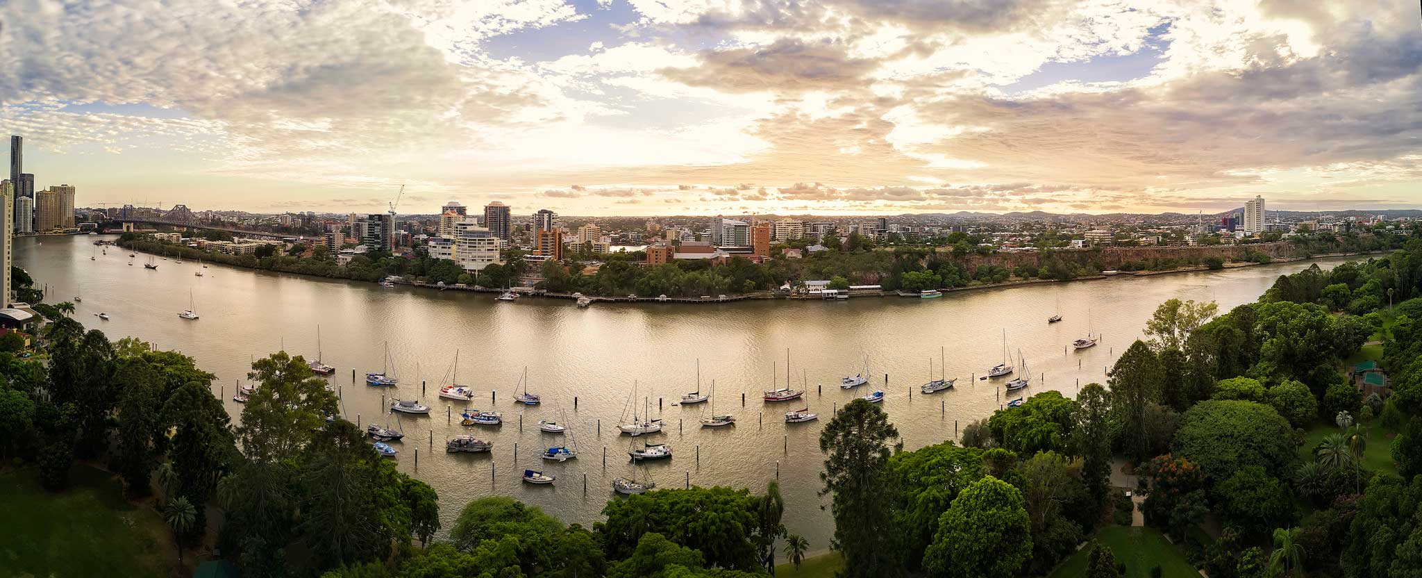 MavicPro drone panorama photography - Brisbane City 17 image panorama - DroneAce