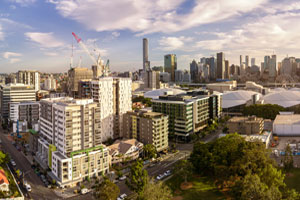 Aerial drone photography for Brisbane landmarks