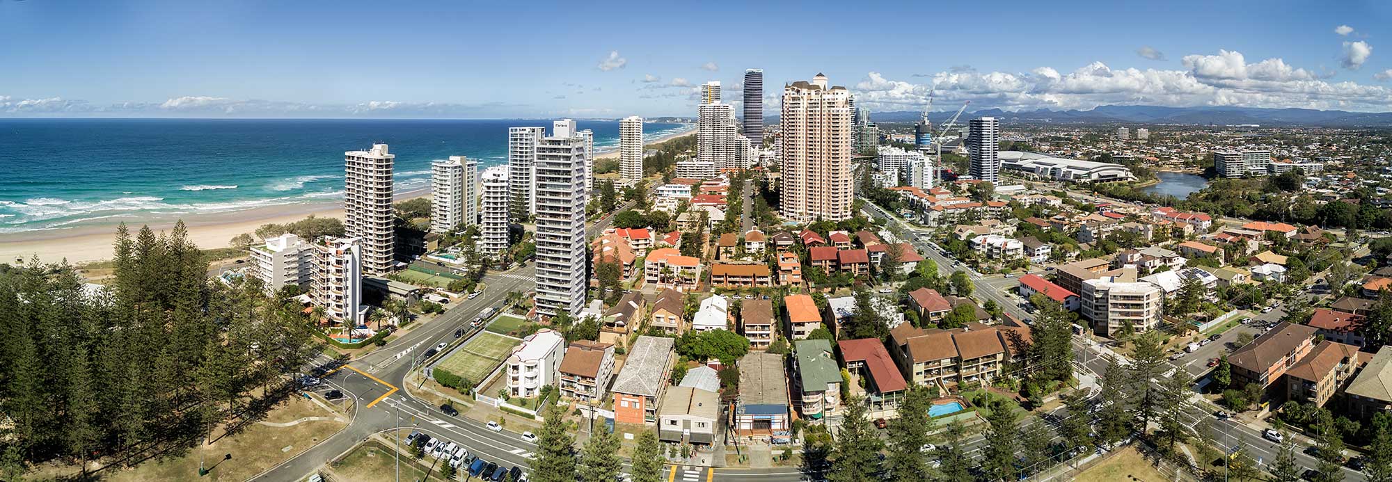 Brisbane drone panorama photography montage of Broadbeach by DroneAce