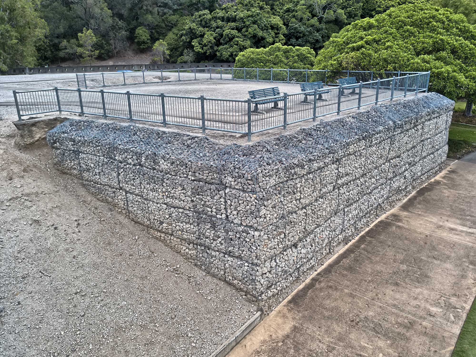 Aerial drone photography of Concrib 17 Mile Rocks Gabion viewing platform