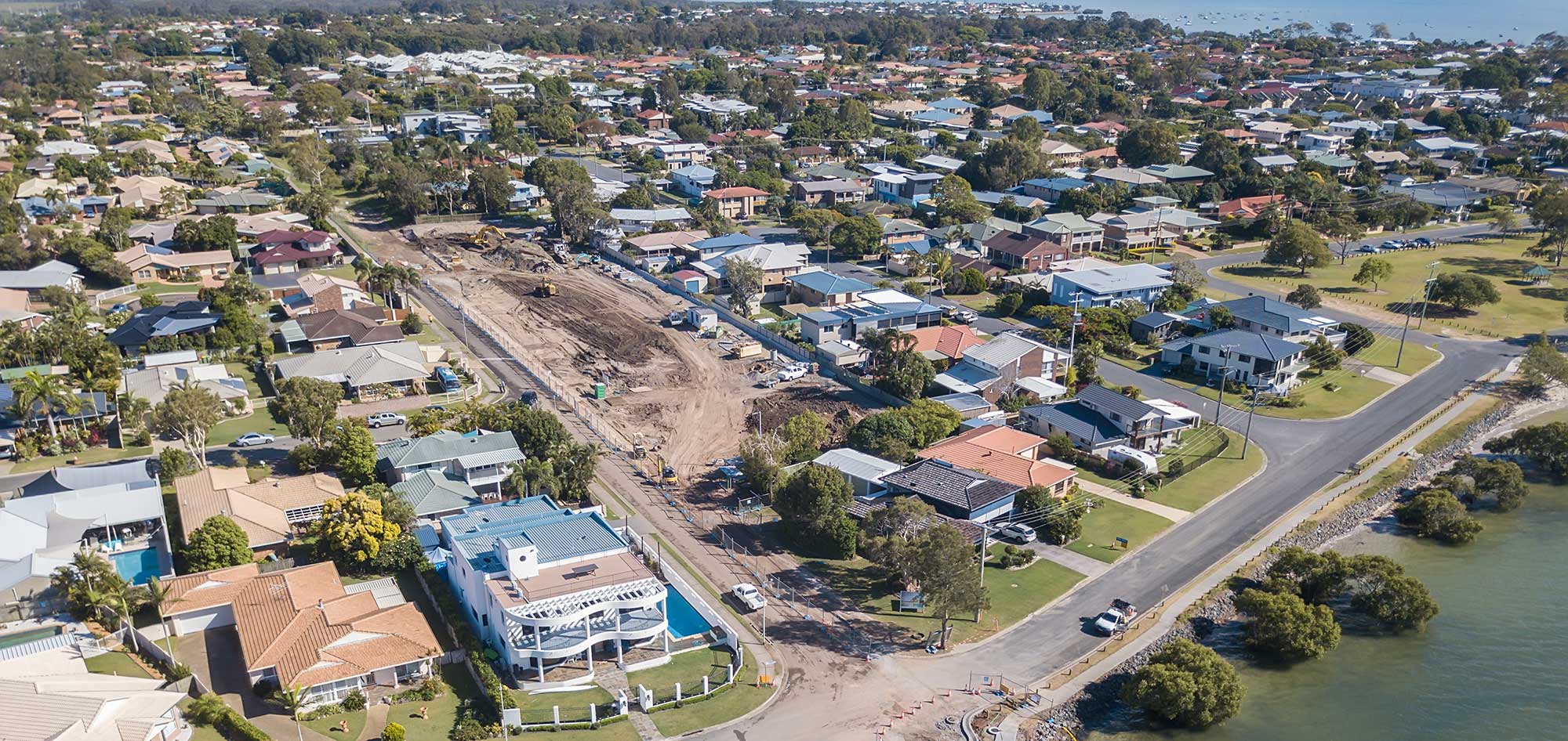 Simon St Victoria Point land development drone photography from 50 metres above the ground