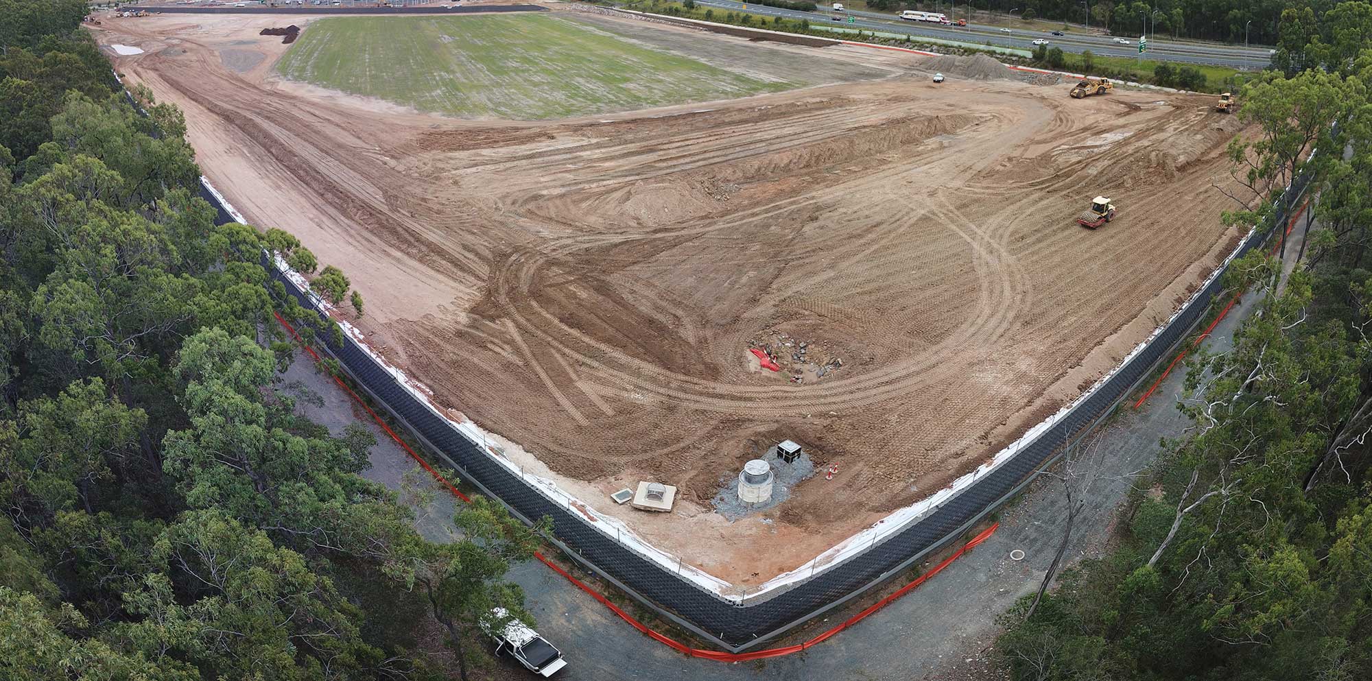 Aerial drone photography for Concrib Segmental Wall Construction Heathwood Brisbane