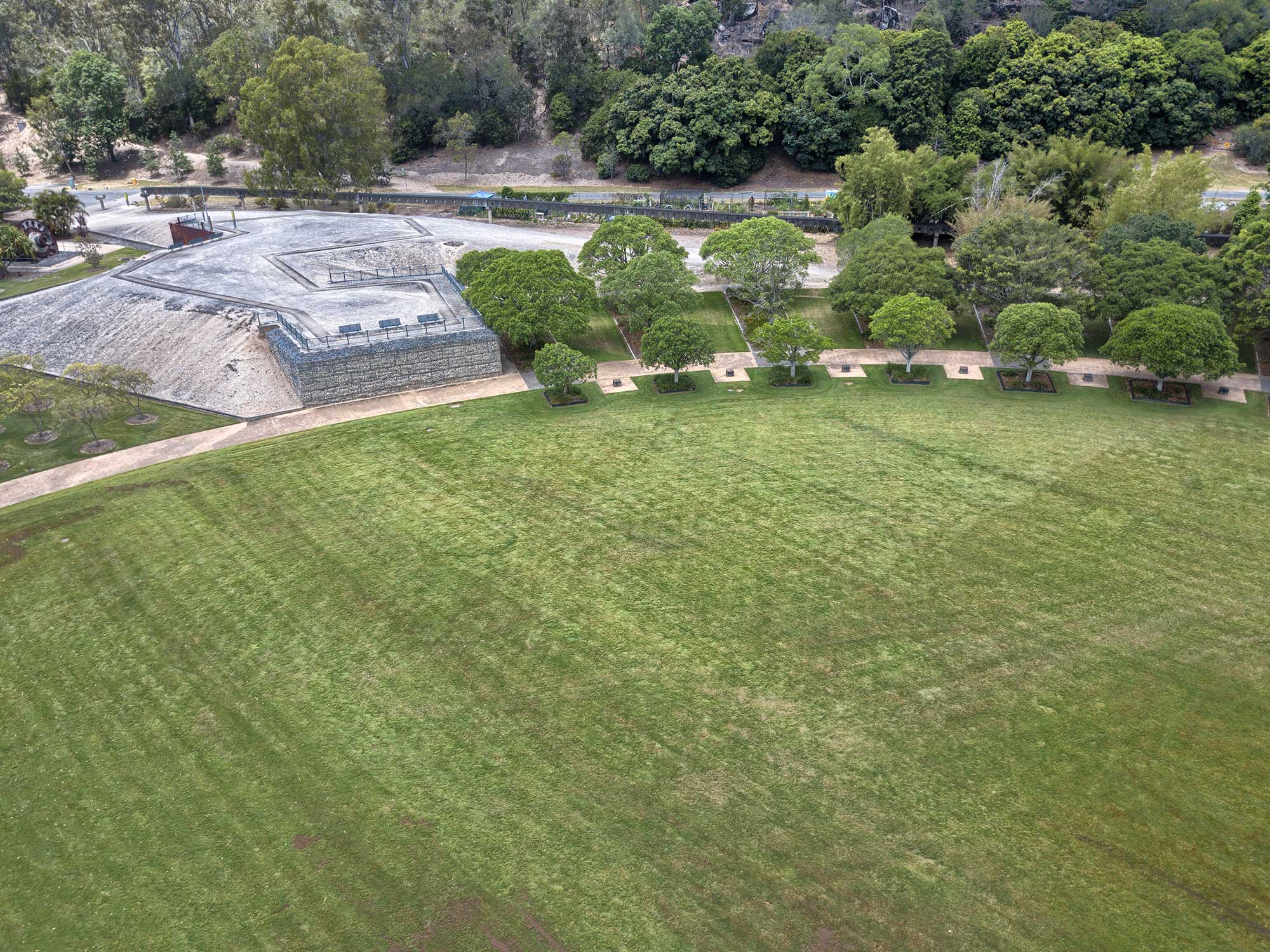 Aerial drone photography of Concrib 17 Mile Rocks Gabion viewing platform