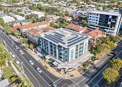 Aerial Drone Video Solar Panel Installation Jephson Hotel Brisbane