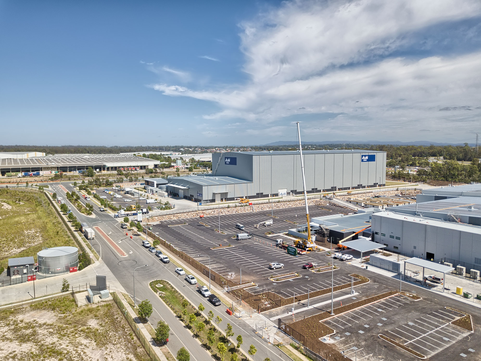 50m Aerial drone photography Seeana Place Heathwood Land Development with Concrib Segmental wall DroneAce Brisbane