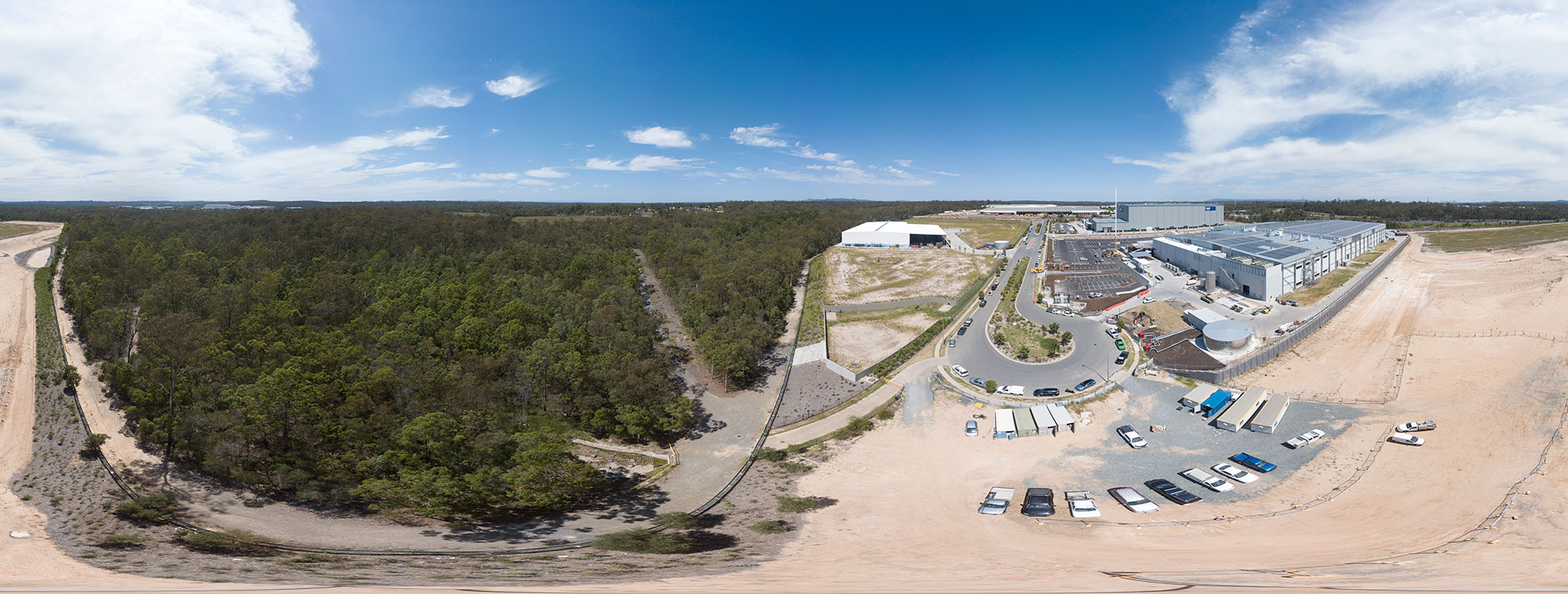 Aerial drone photography Seeana Place Heathwood Land Development with Concrib Segmental wall DroneAce Brisbane