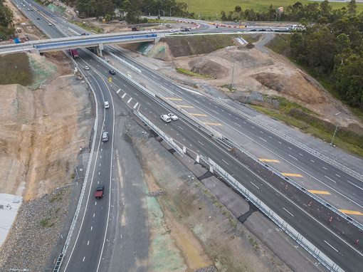 Aerial Drone Photography for HS Roads Safety Barriers Logan Enhancement Project