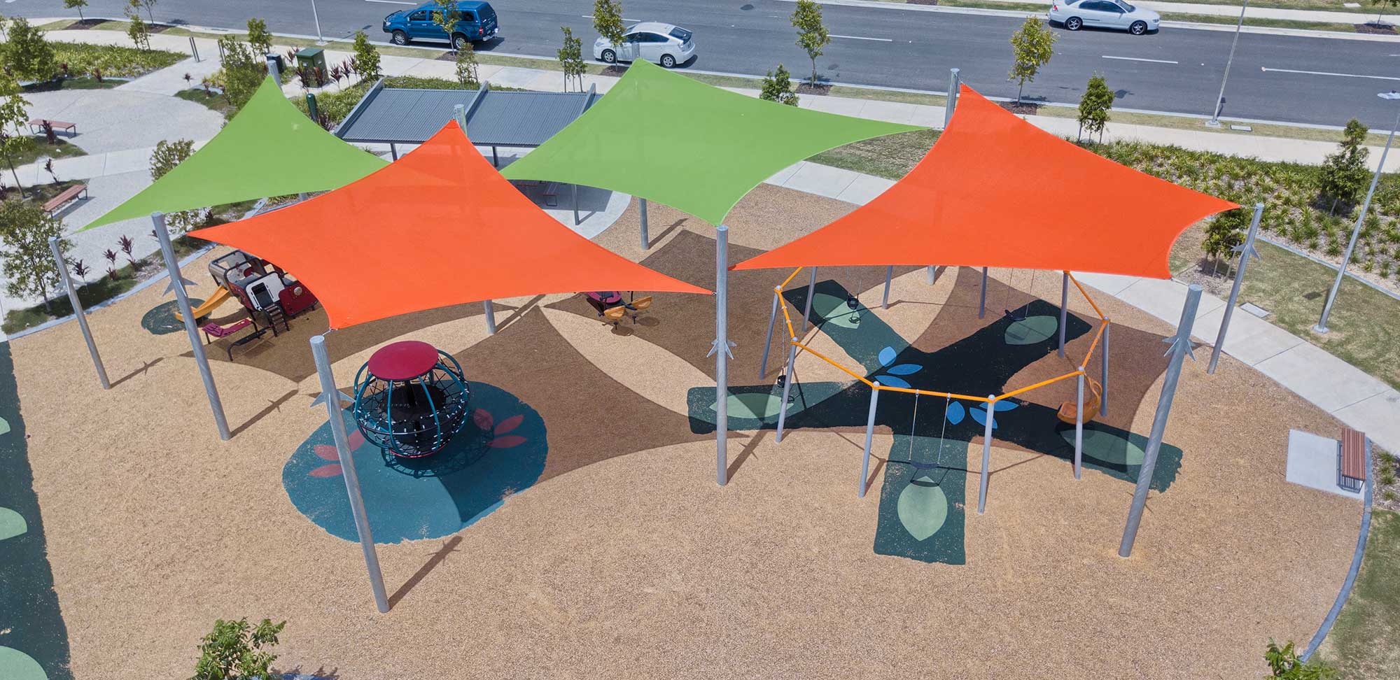 20 metre height - Aerial Drone photography Brisbane Shade Sail South Ripley 20 metre height - Aerial Drone photography Brisbane Shade Sail South Ripley
