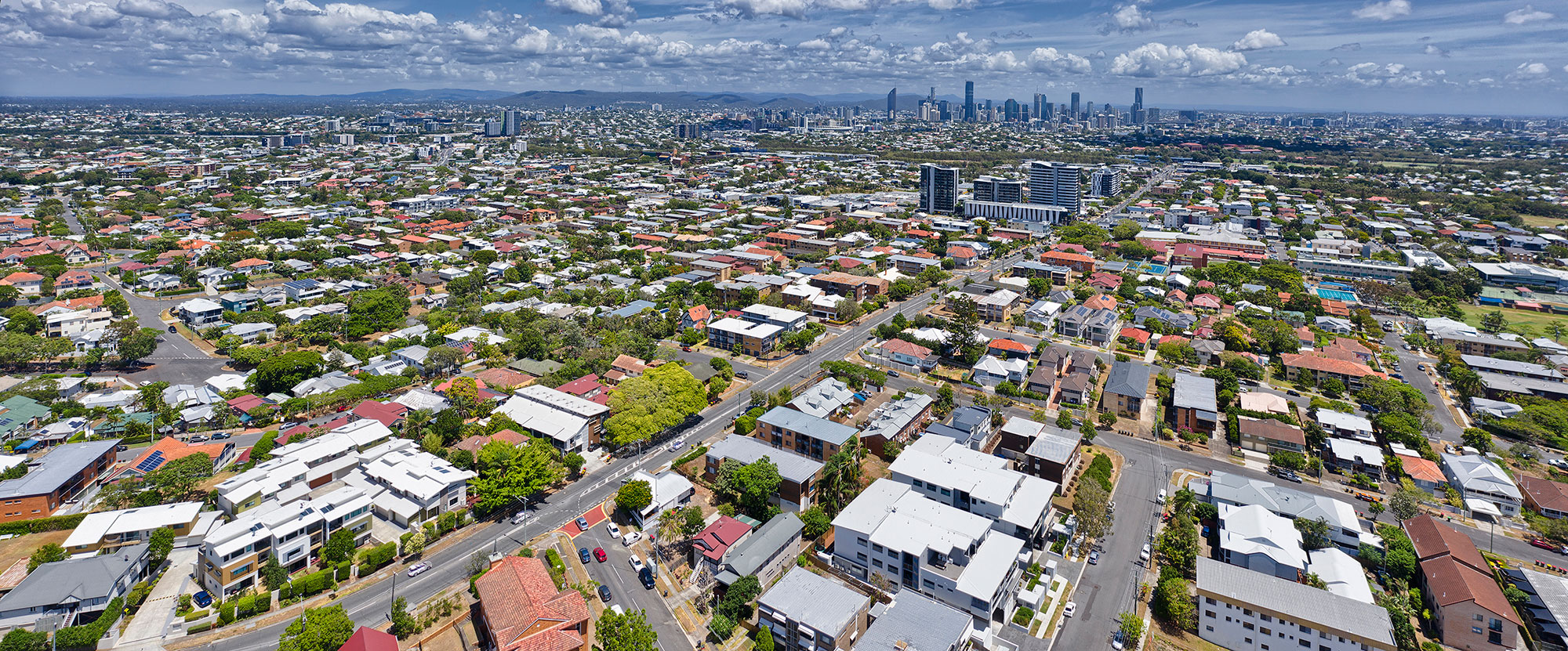 Aerial drone photography at 70 m above Coorparoo DroneAce Brisbane