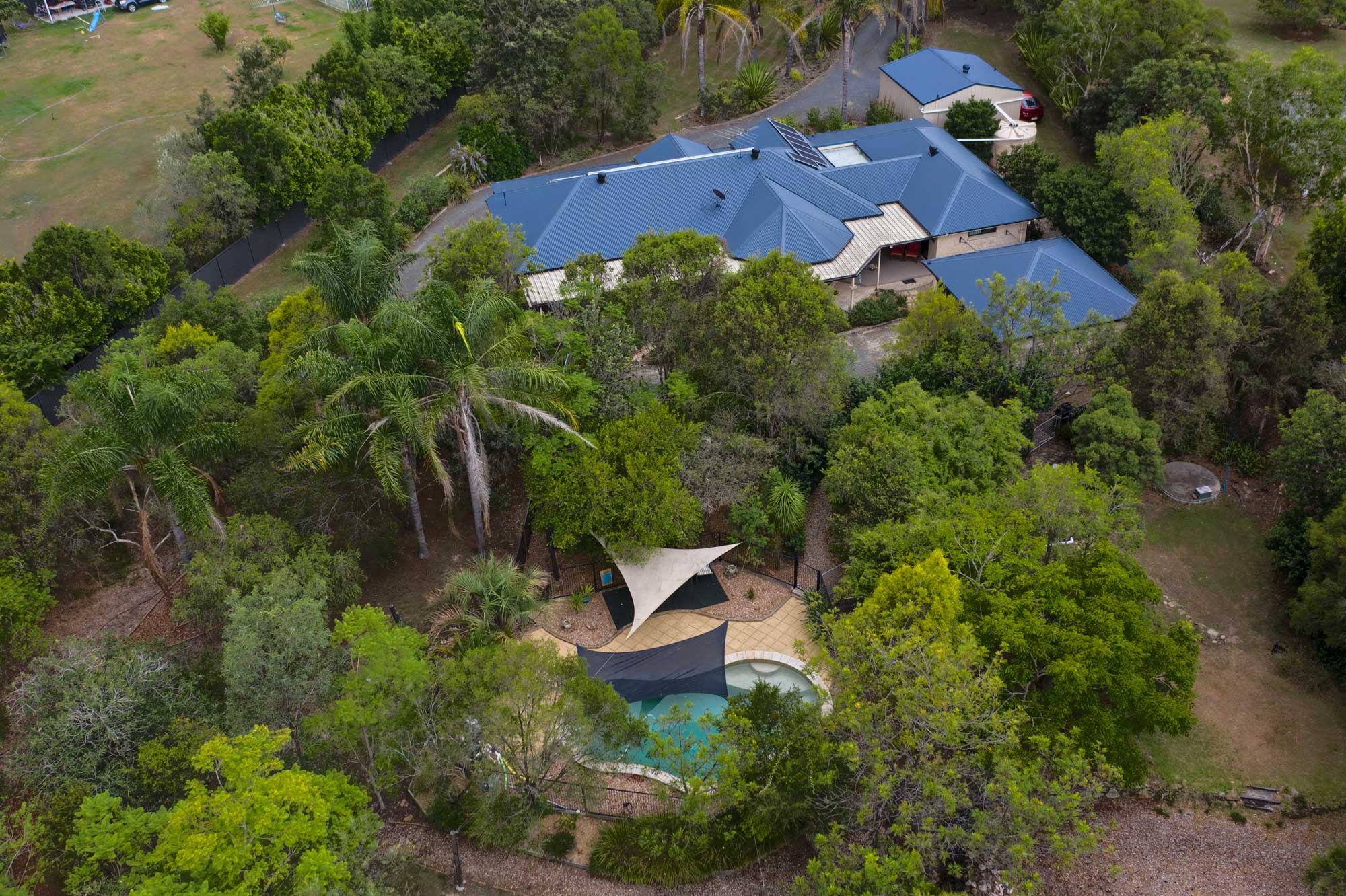 Aerial drone photography at Sugar Gum Court Flagstone for real estate agent Elders Jimboomba