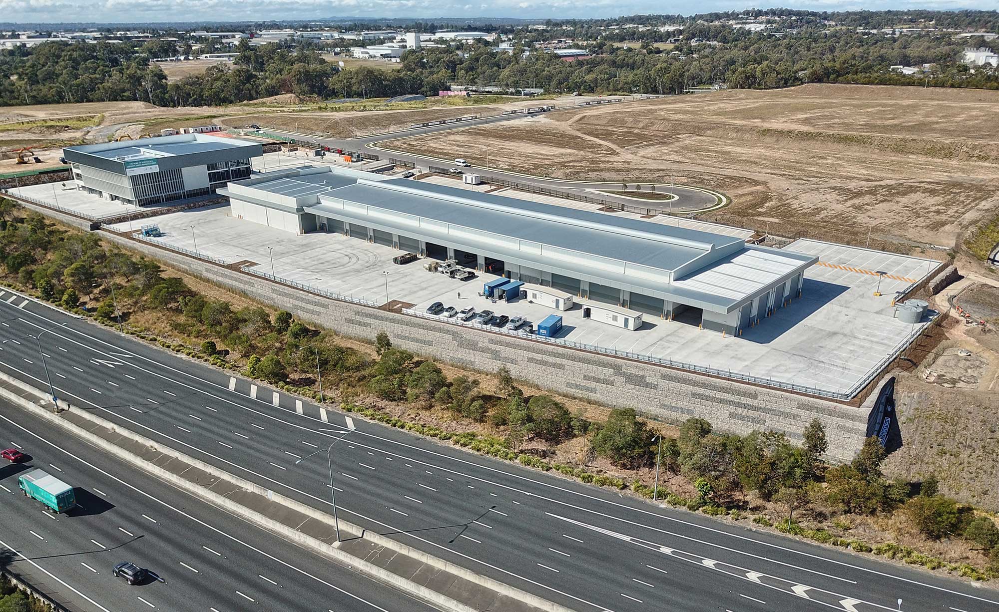 Concrib gabion wall Metroplex West by DroneAce Brisbane Concrib gabion wall Metroplex West by DroneAce Brisbane