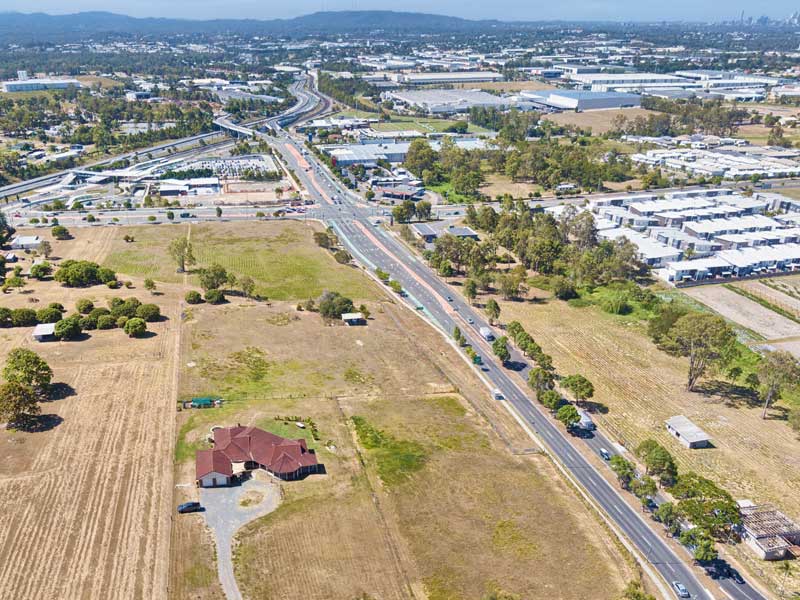 Drones in land development  - large format retail site development at Richlands