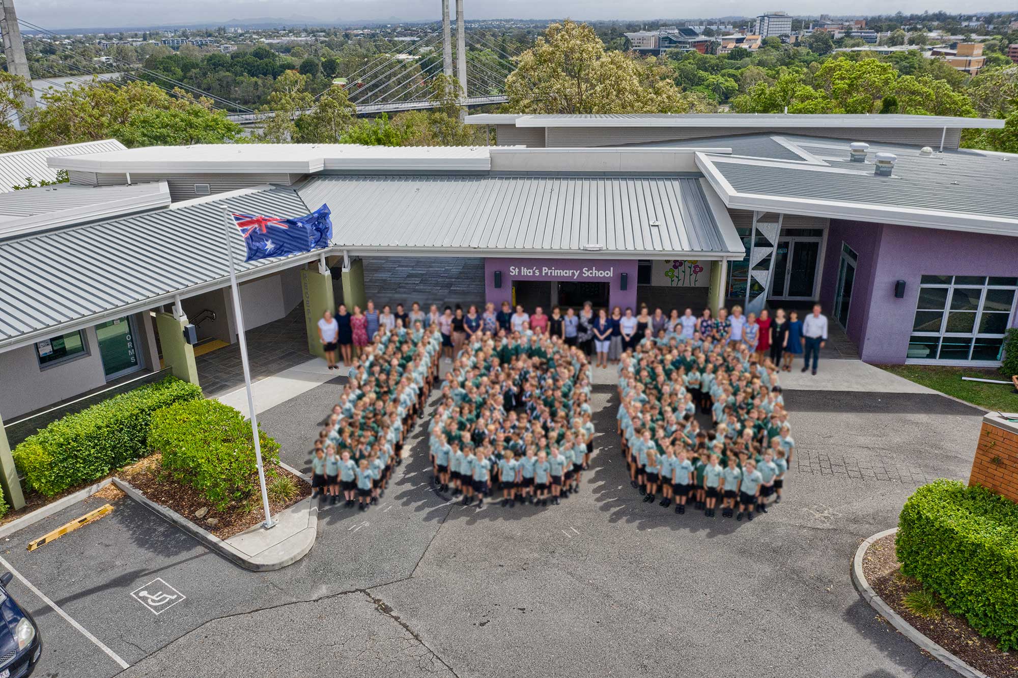 Aerial drone photography of St Ita Catholic School for MSP Photography - Drone Ace Brisbane 