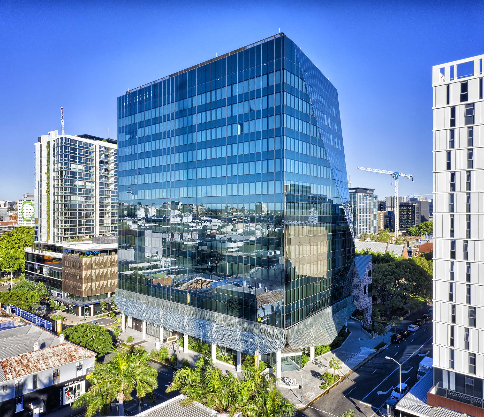 40 metres above the ground - drone photography John Wardel Architects building on Ann St Brisbane