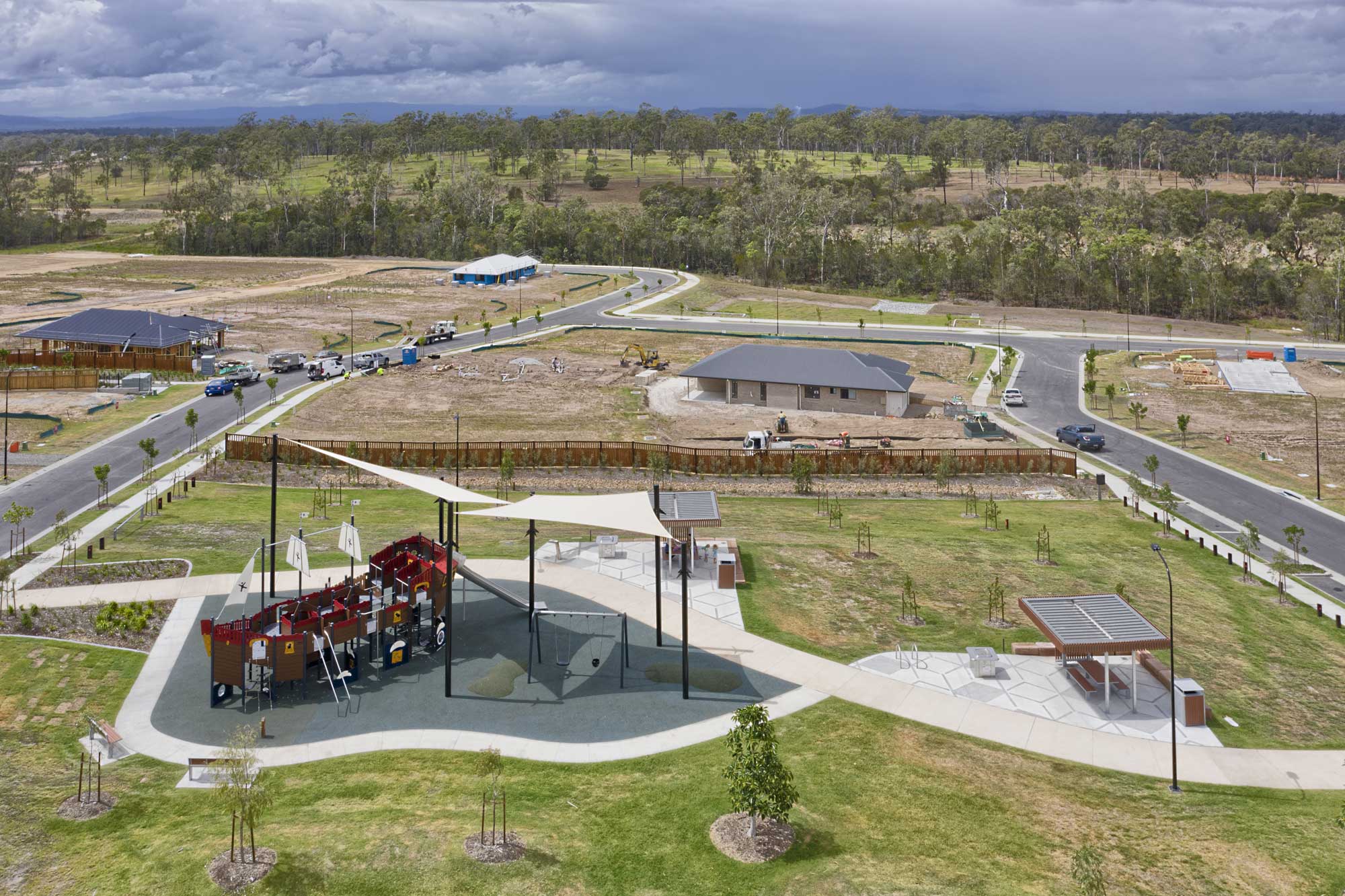 Pirate ship park Flagstone drone photography 