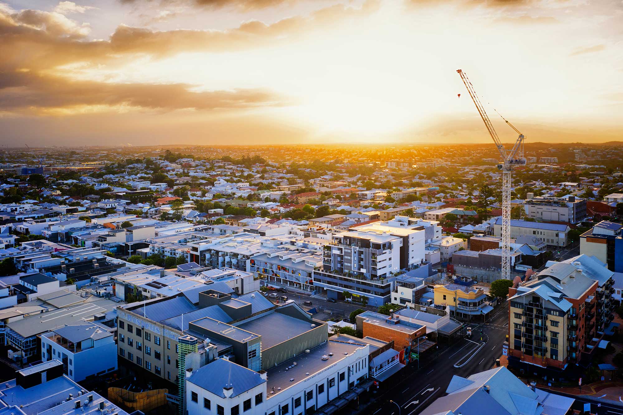 Drone photography Brisbane suburb of The Valley 