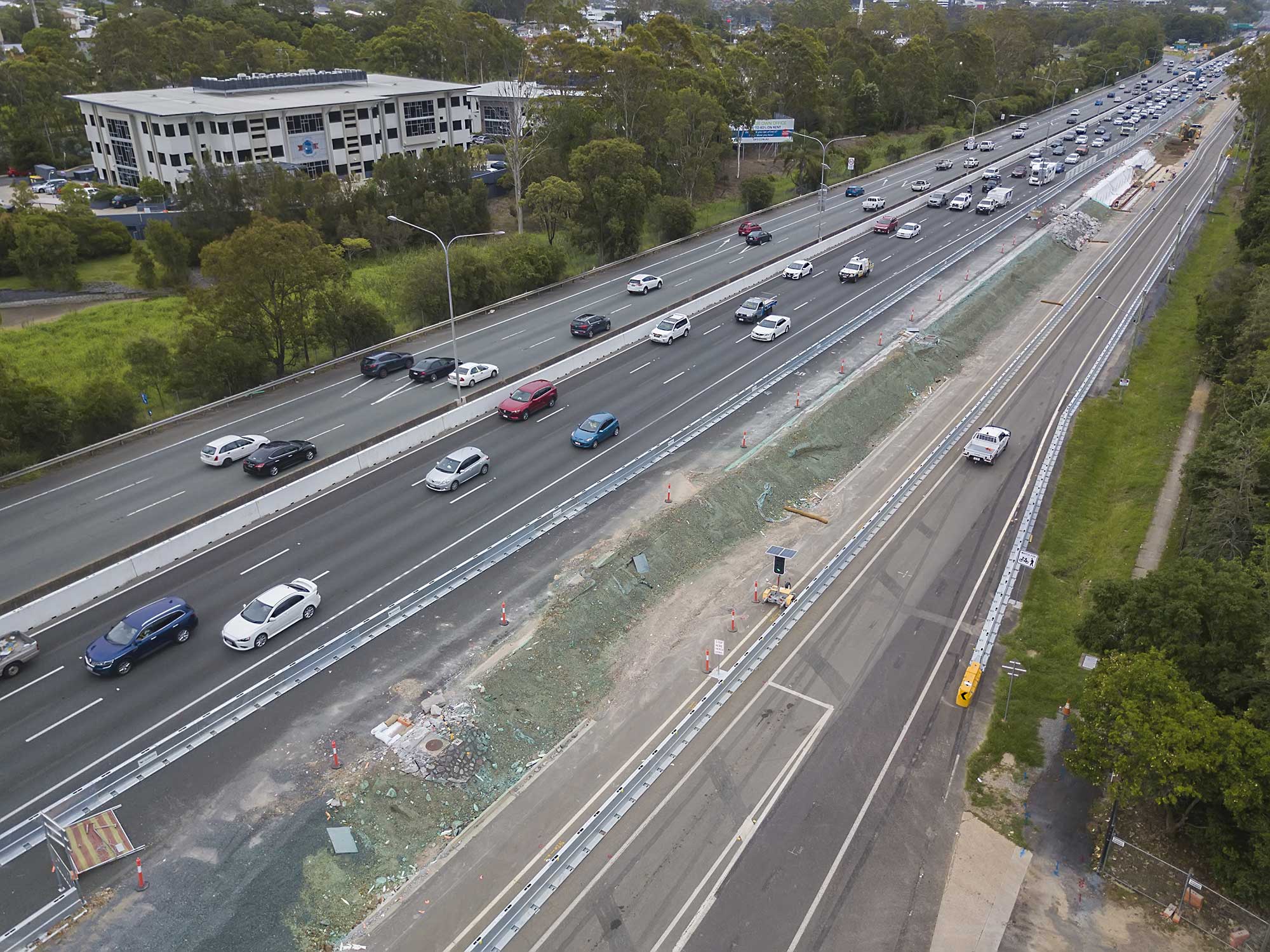 Drone photography HSR M1 interchange Brisbane