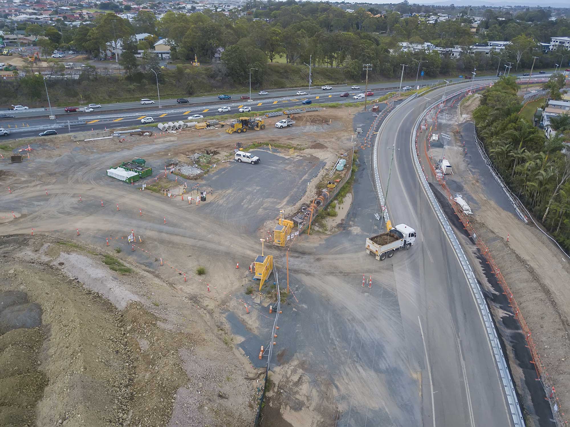 Drone photography HSR M1 interchange Brisbane