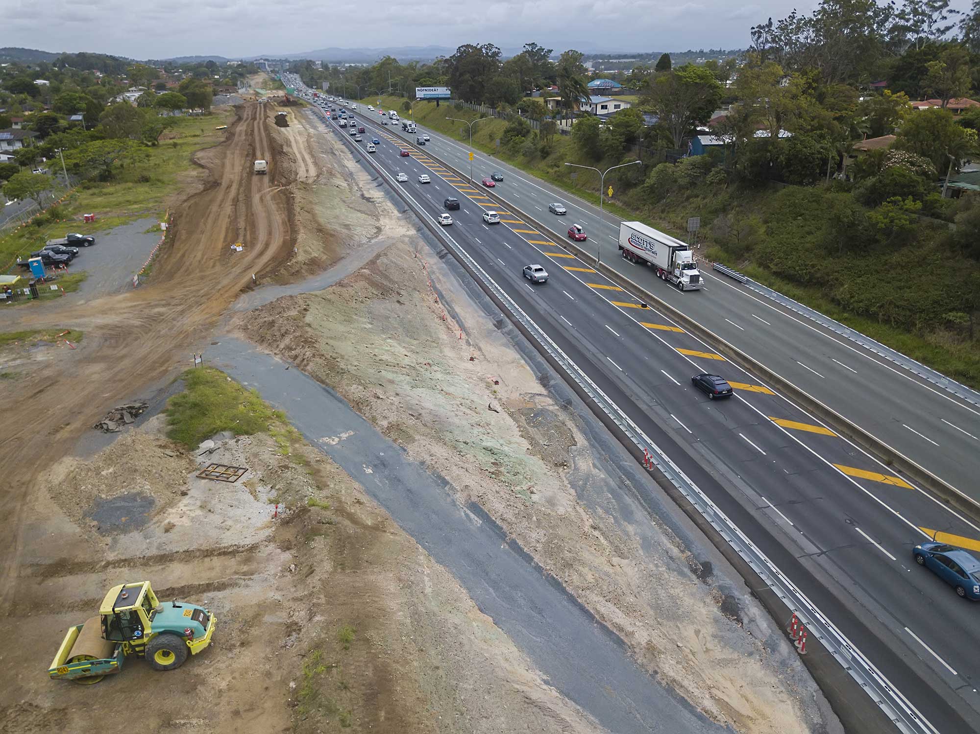 Drone photography HSR M1 interchange Brisbane