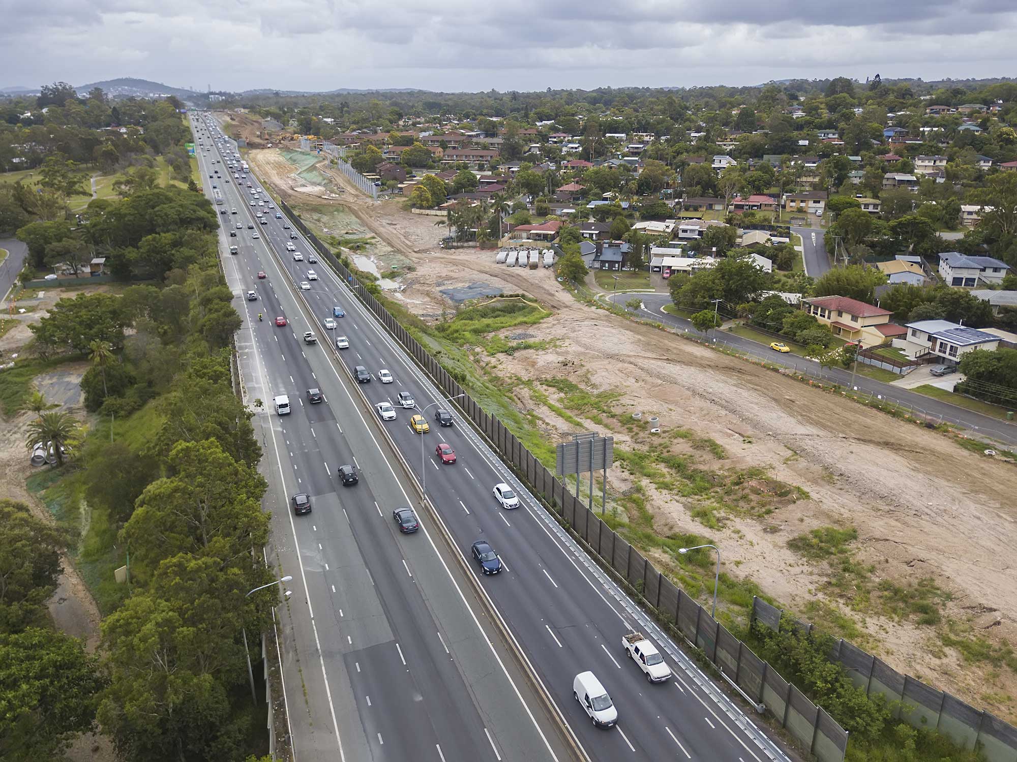 Drone photography HSR M1 interchange Brisbane