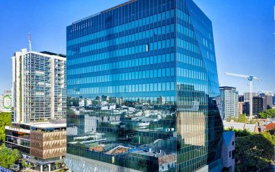 Drone photography of John Wardel Architects building on Ann St