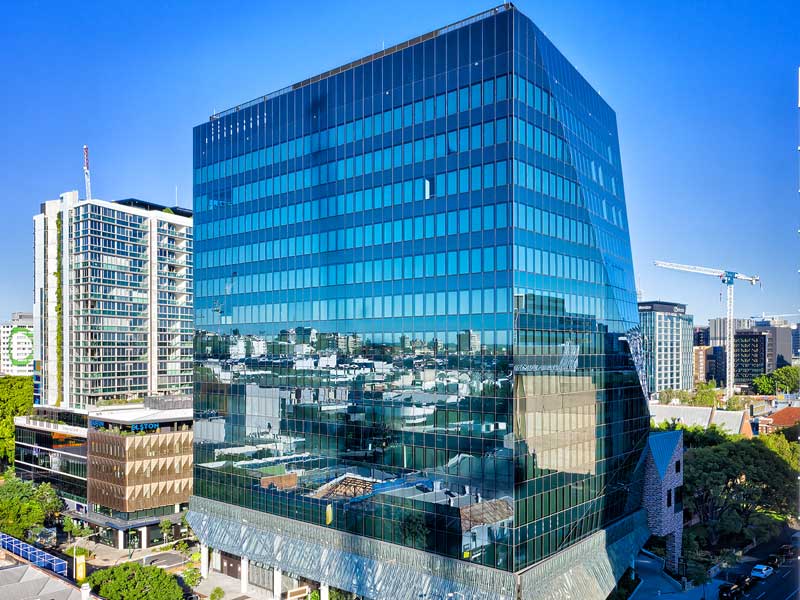 Drone photography of John Wardel Architects building on Ann St