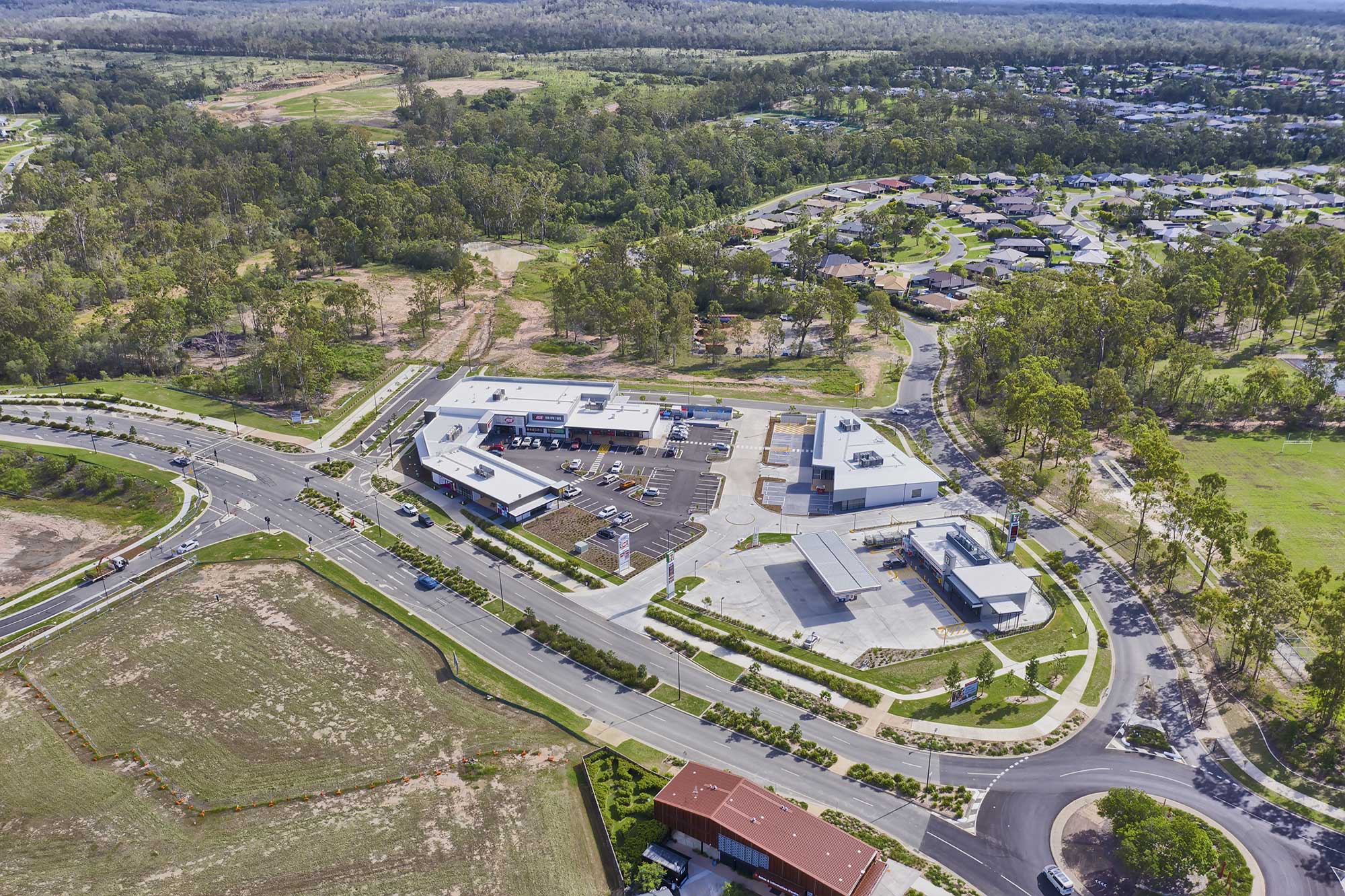 80 metres above the ground - drone photography of the completed Flagstone Village development site