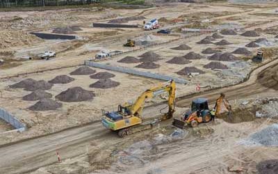 The Mavic2Pro films a construction site at Greenbank, south of Brisbane