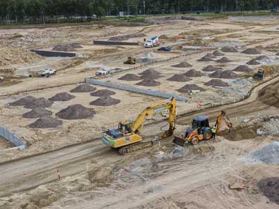 The Mavic2Pro films a construction site at Greenbank, south of Brisbane