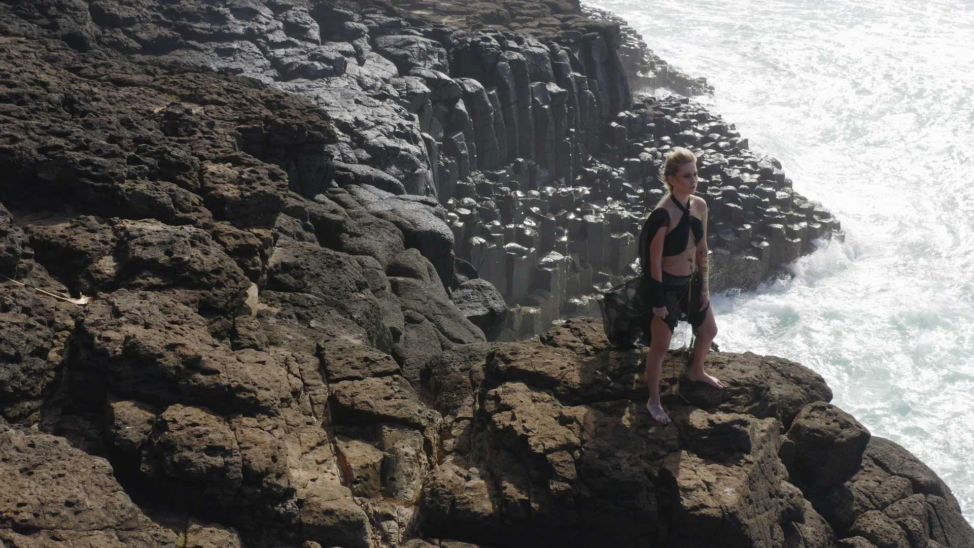 At Fingal Heads over the water - drone video for the Sunset Junkies latest music video OZYMANDAIS