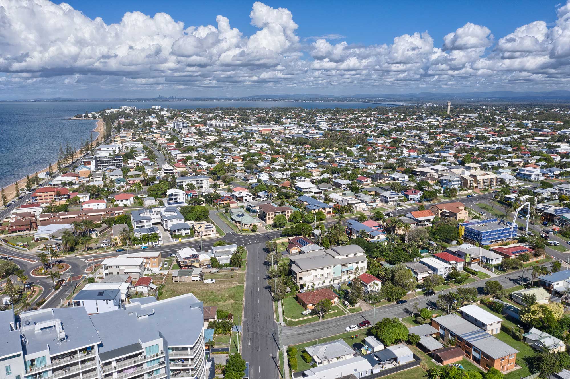 Drone photography at 37 Marine Parade for property development site - 70m looking south