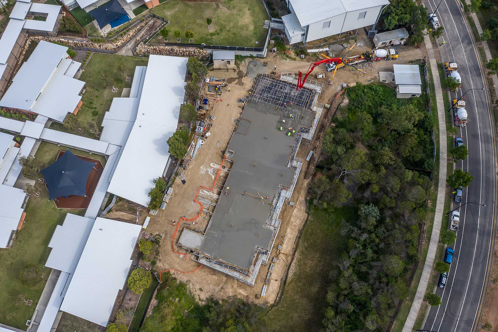 The Mavic2Pro at 90 metres above the ground hovering over the Augusta State School 