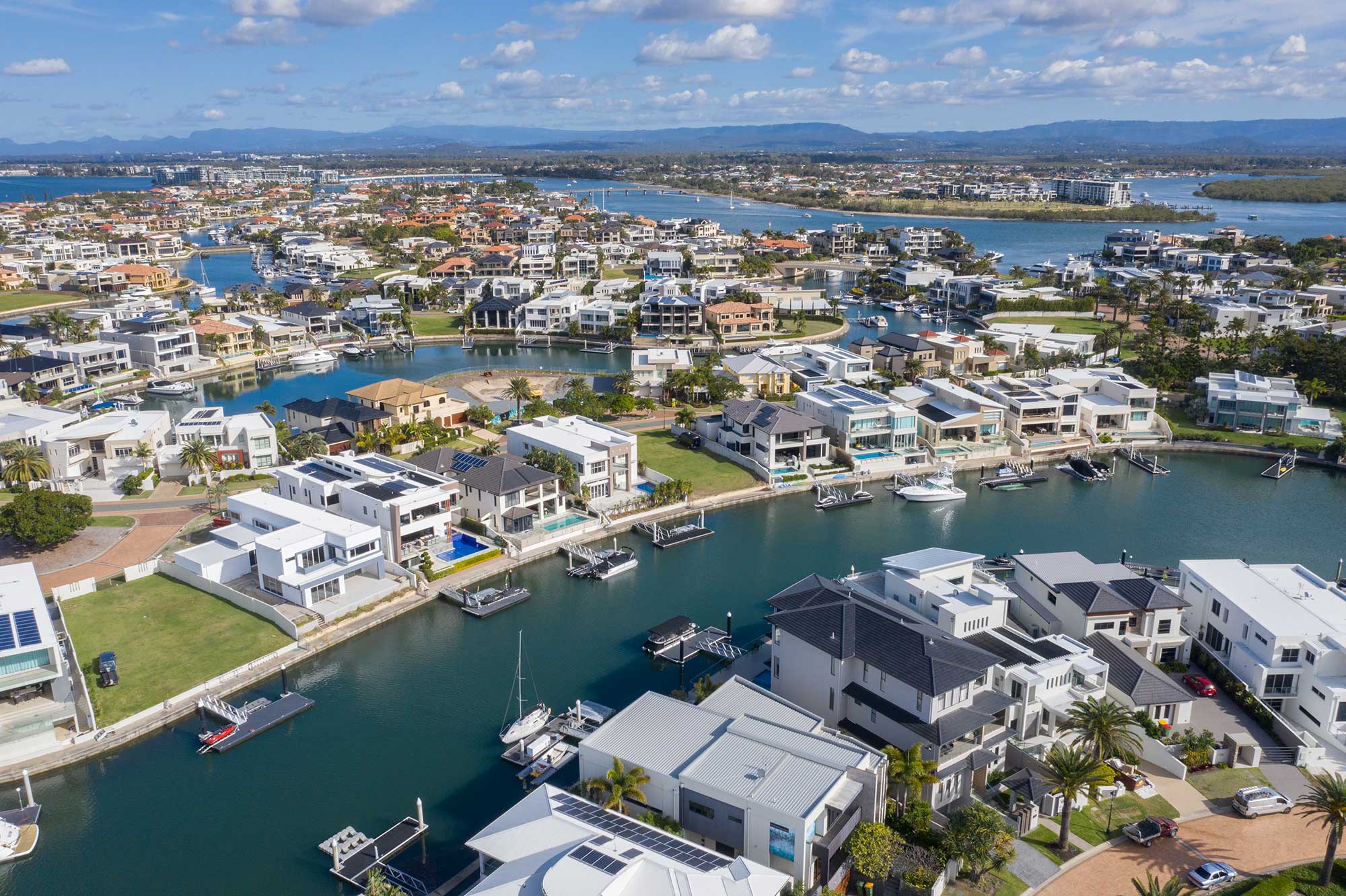60 metres over Paradise Point Sovereign Islands for a property development video shoot 60 metres over Paradise Point Sovereign Islands for a property development video shoot