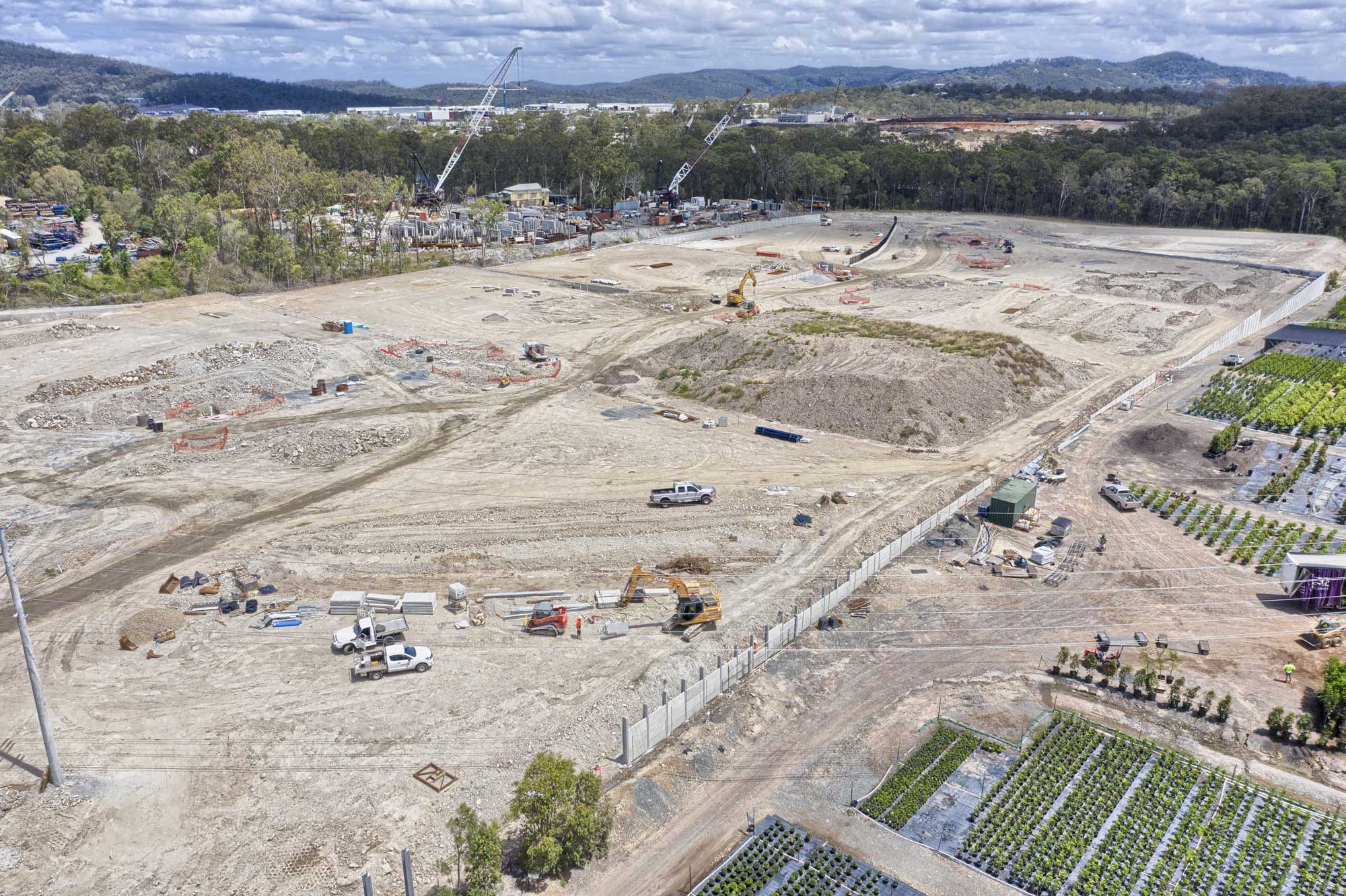 Ground photography at Aspire Industrial Park for Concrib Pty Ltd - the scale of the construction site