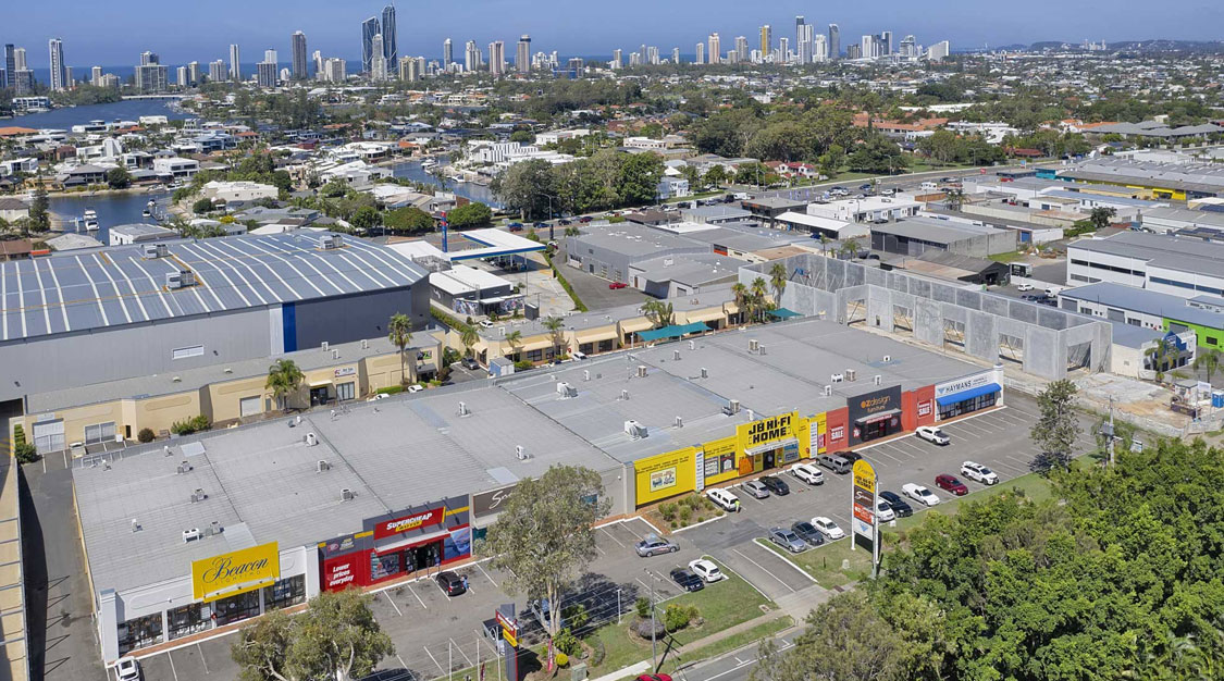 Drones for large format building sales and leasing at Bundall - Gold Coast