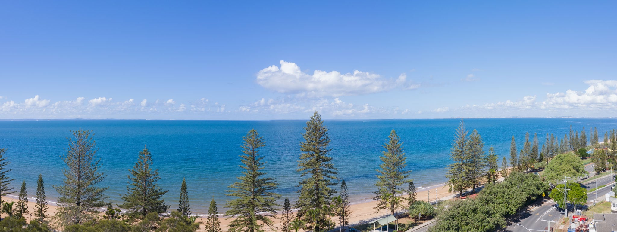 Drones in land development - capturing the views over Marine Parade, Redcliffe