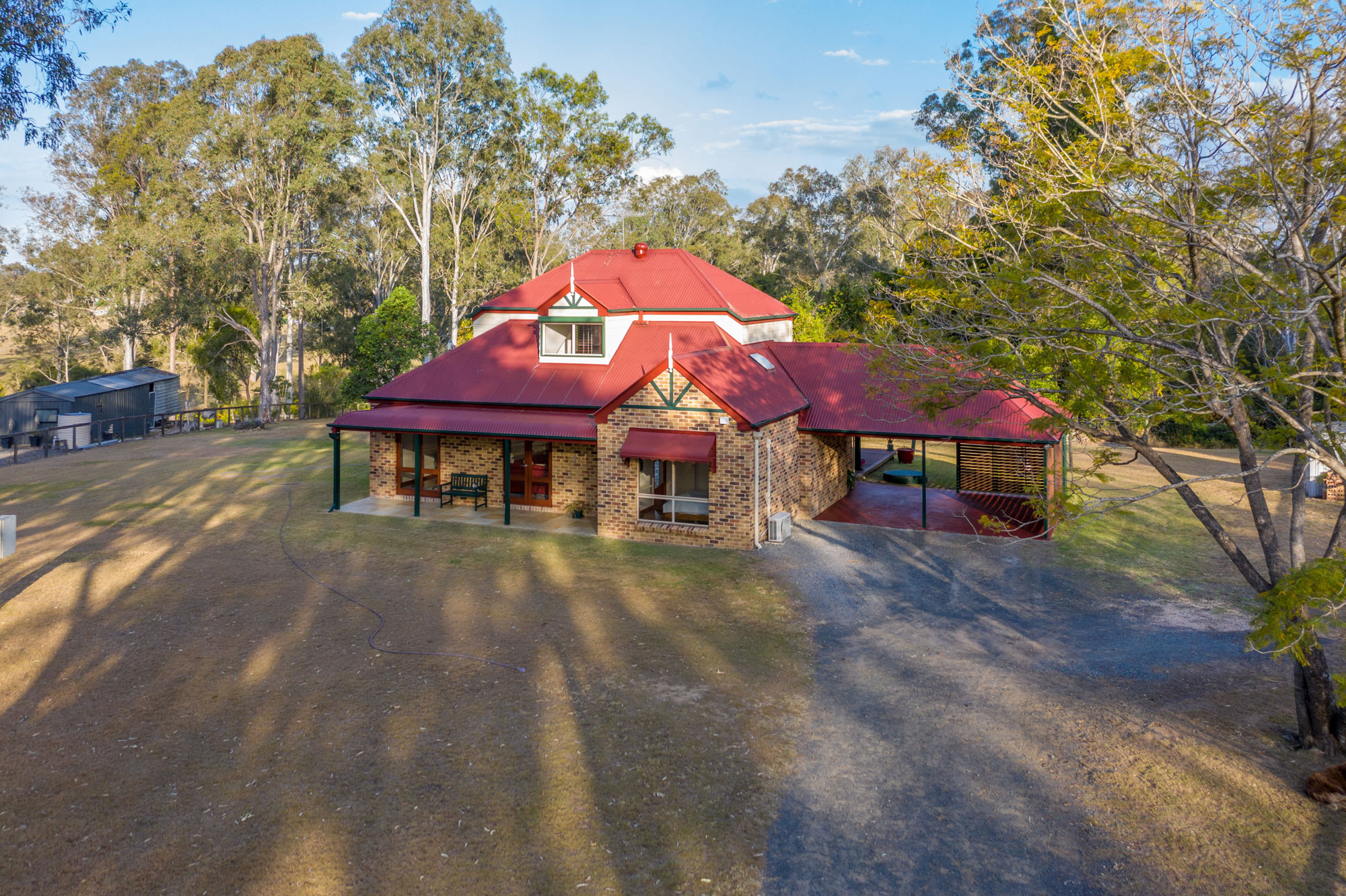 Elevated drone photography at 6 metres of acreage property for sale at Wishaw Rd Jimboomba