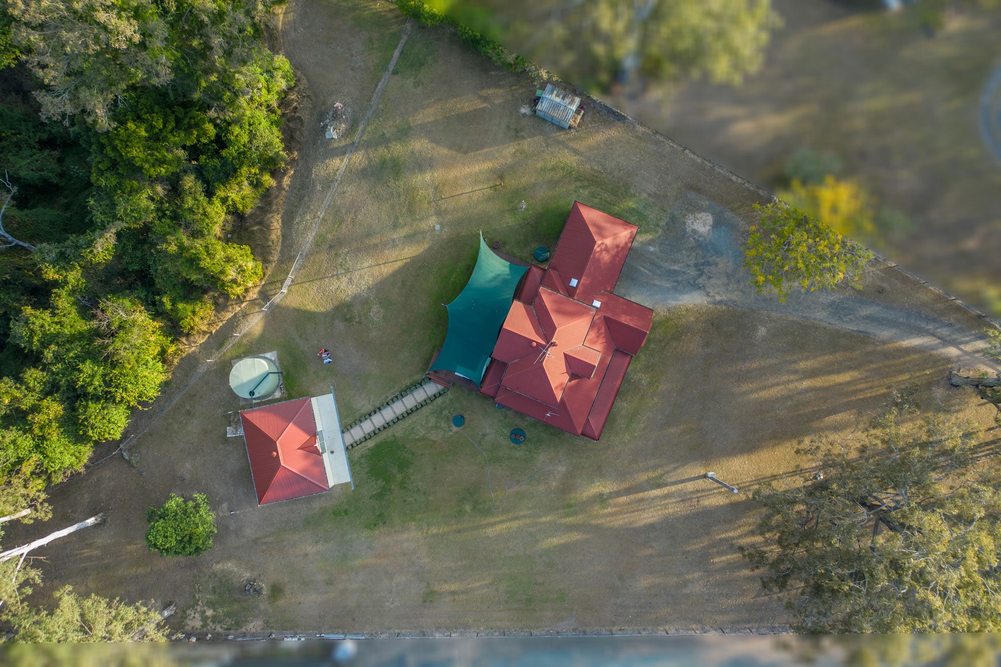 Top down drone photography of acreage property for sale at Wishaw Rd Jimboomba from 90 metres above the ground