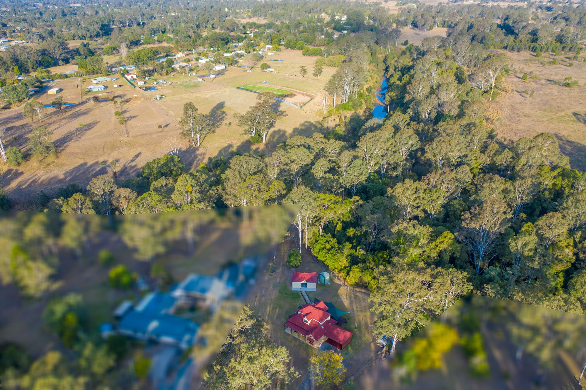 The size of the property at Wishaw Rd Jimboomba captured using drone photography 
