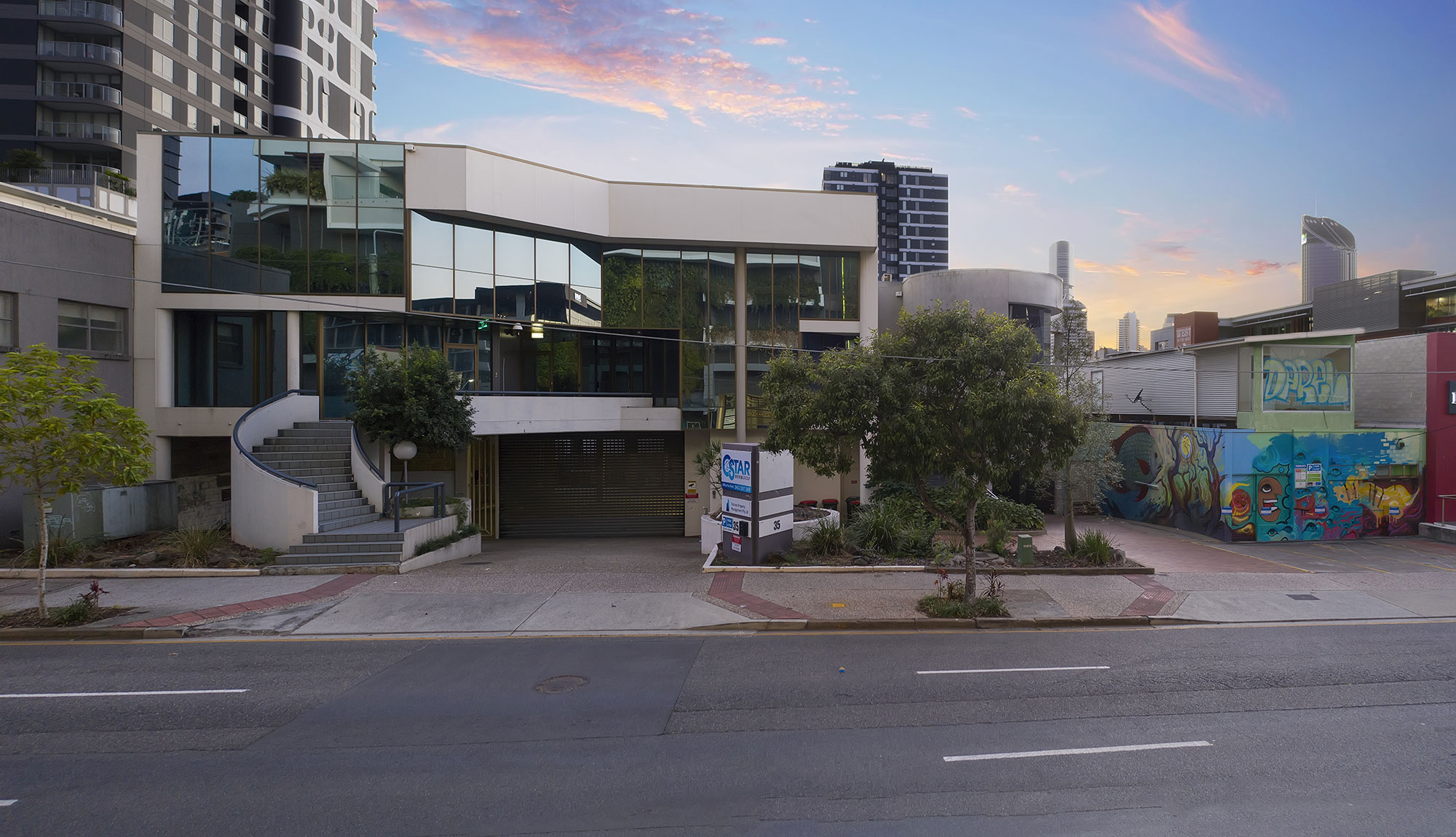 Ground floor drone photography for South Brisbane apartment development 3D Render backgrounds