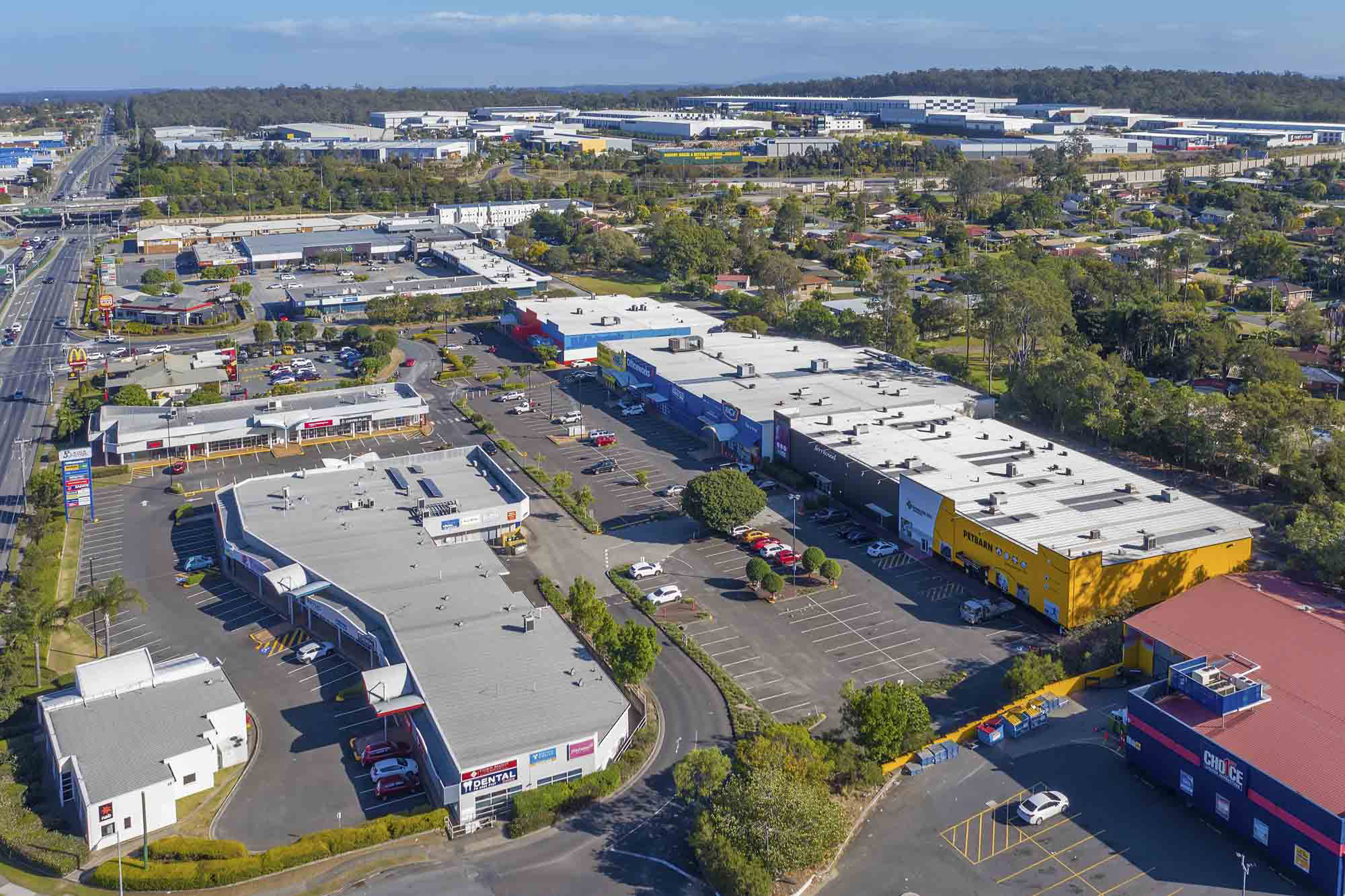 Drone photography for large format retail building at Browns Plains