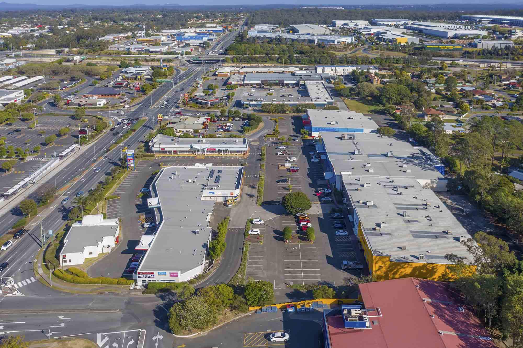 Drone photography for large format retail building at Browns Plains