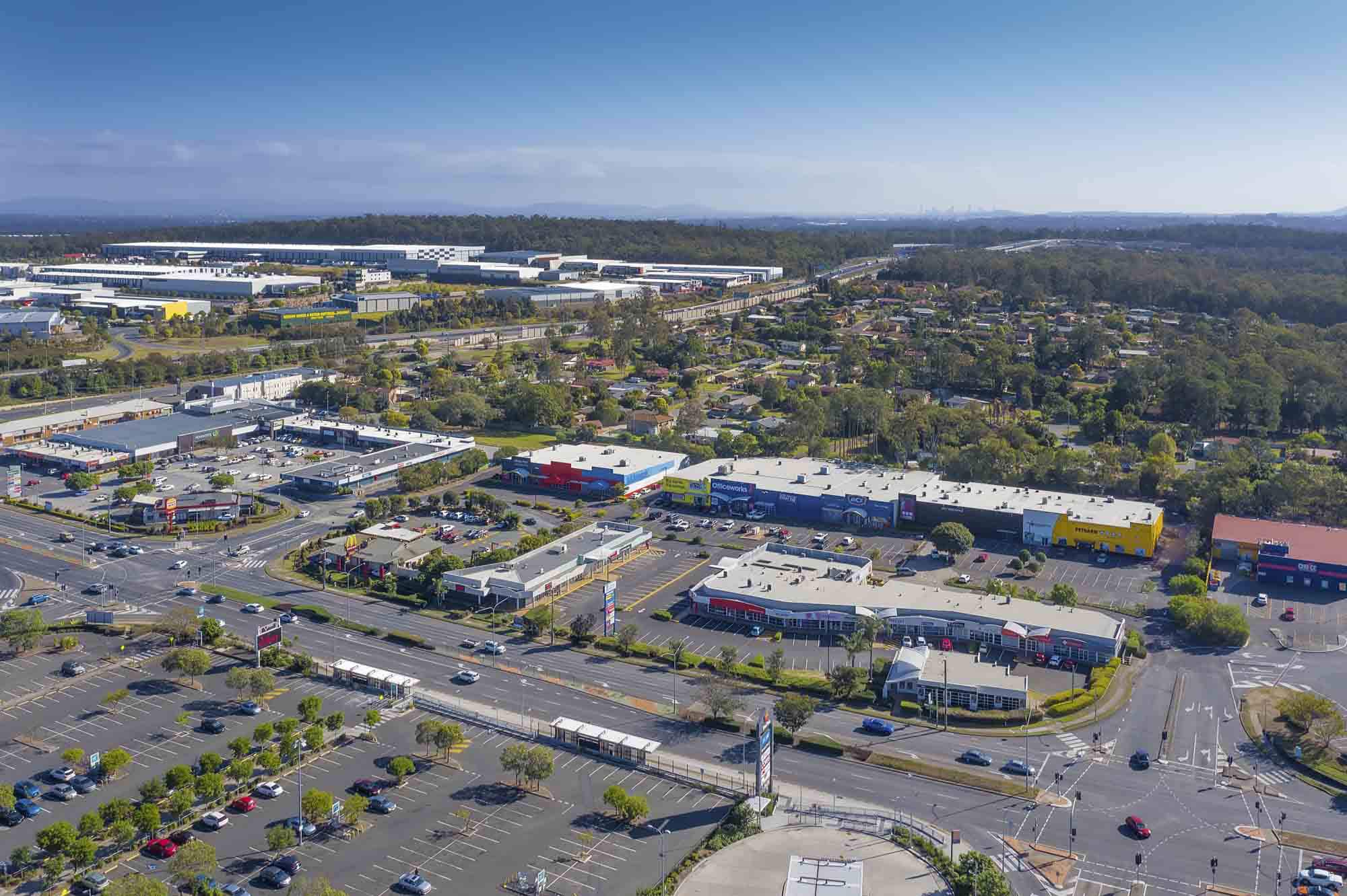 Drone photography for large format retail building at Browns Plains