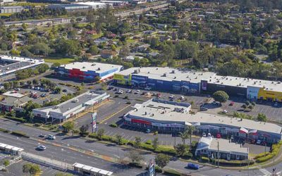 Drone photography for large format retail building at Browns Plains