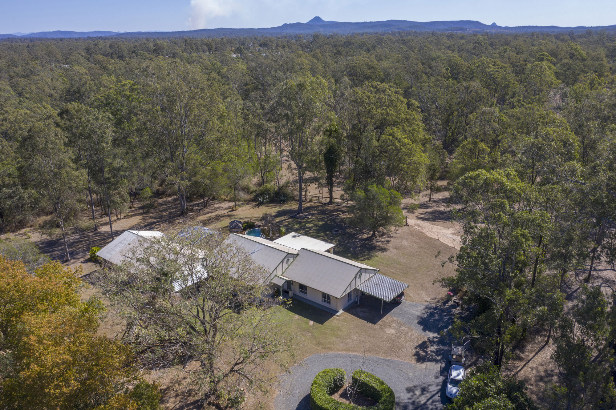 Drone photography acreage real estate Teviot Rd South Maclean from 50 metres above the ground