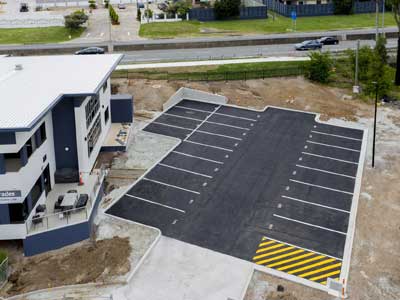 Drone photography for newly constructed carpark