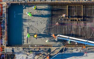 Rosewood Library mezzanine floor construction drone video