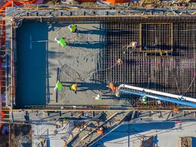 Rosewood Library mezzanine floor construction drone video